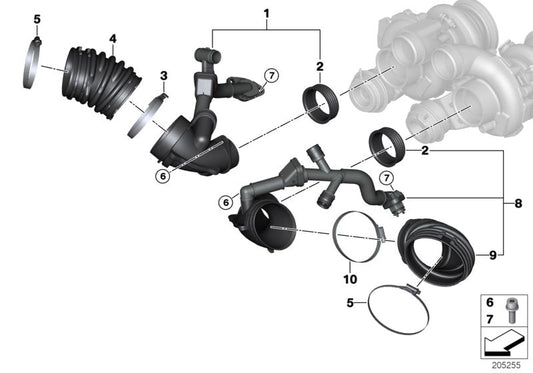Genuine BMW 13717598265 E70 E71 Hose Clamp (Inc. X5 M & X6 M) | ML Performance US US Car Parts