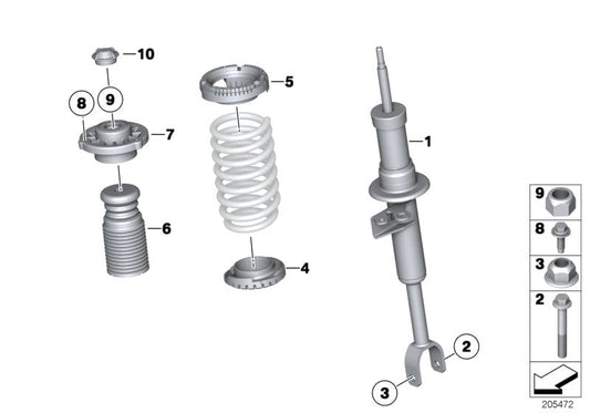 Genuine BMW 31316789604 Front Right Spring Strut (Inc. 650iX, 650iX 4.4 & 650iX 4.0) | ML Performance US US Car Parts