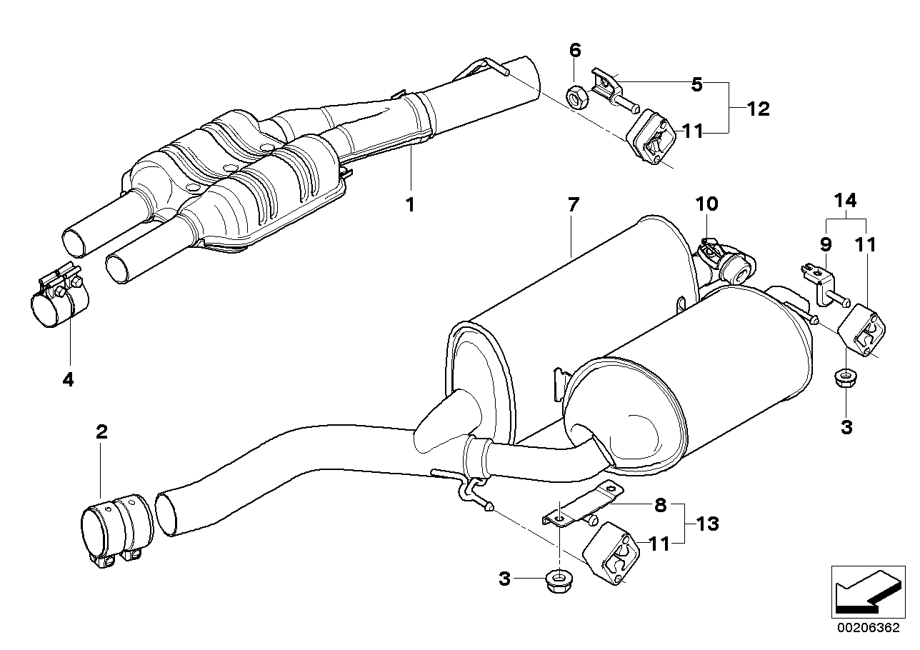 Genuine BMW 18107522566 E66 E65 E67 Rear Muffler With Exhaust Flap (Inc. 735i, 745LiS & 735Li) | ML Performance US US Car Parts
