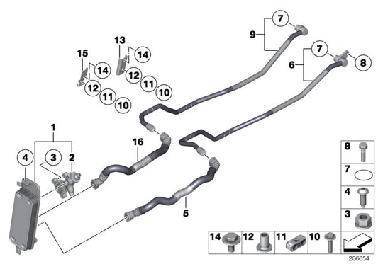 Genuine BMW 17227590902 Transmission Oil Cooler Line, Return (Inc. 760i, 760LiS & 760Li) | ML Performance US US Car Parts