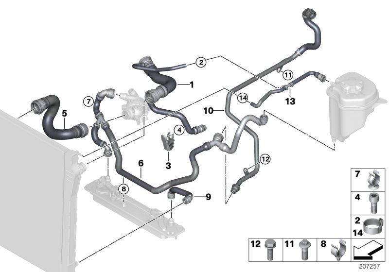 Genuine BMW 17127563935 E71 E70 F16 Bracket, Coolant Hose (Inc. X5) | ML Performance US US Car Parts