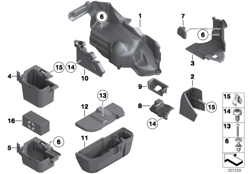 Genuine BMW 51479140792 E89 TriCover, Mount, Right (Inc. Z4 23i, Z4 35i & Z4 20i) | ML Performance US US Car Parts