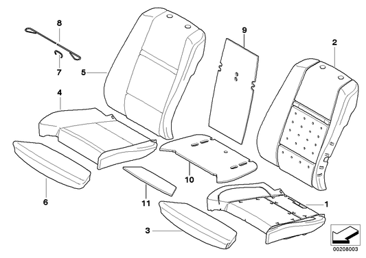Genuine BMW 52106974536 E71 E70 Cover Backrest Leather Right TABAK (Inc. X5) | ML Performance US US Car Parts