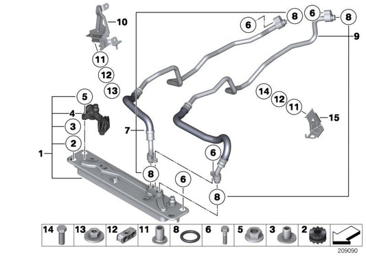 Genuine BMW 17227591229 E72 Oil Cooling Pipe Outlet (Inc. Hybrid X6) | ML Performance US US Car Parts