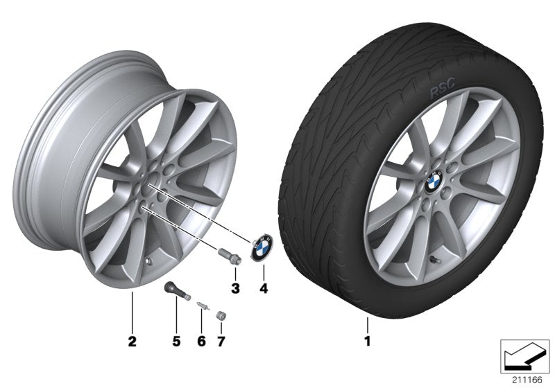 Genuine BMW 36116783526 Light Alloy Rim 9JX20 ET:44 (Inc. 650iX 4.4, 640iX & 530i) | ML Performance US US Car Parts