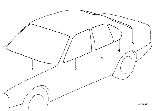 Genuine BMW 51341906774 E30 Door Window Green Rear Right (Inc. 324td, 316 & 325e) | ML Performance US US Car Parts