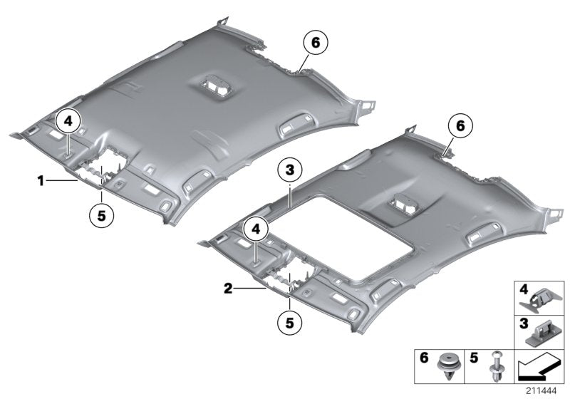 Genuine BMW 51449201271 Headlining, Lift-Up & Slide-Back Sunroof OYSTER (Inc. 535i, Hybrid 5 & 550iX) | ML Performance US US Car Parts