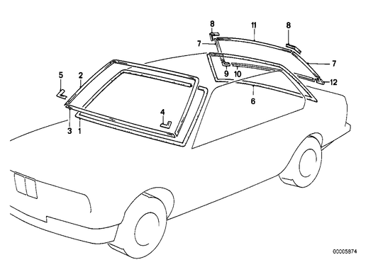 Genuine BMW 51311961251 E28 Corner Moulding, Left SCHWARZ (Inc. 525i, 528i & 518) | ML Performance US US Car Parts