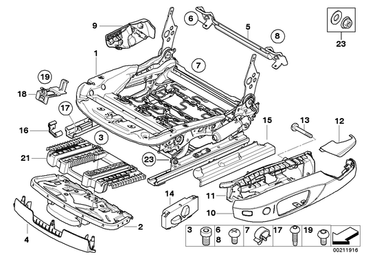Genuine BMW 52106959296 E92 Electrical Seat Mechanism, Right (Inc. 335i, 320xd & 323i) | ML Performance US US Car Parts