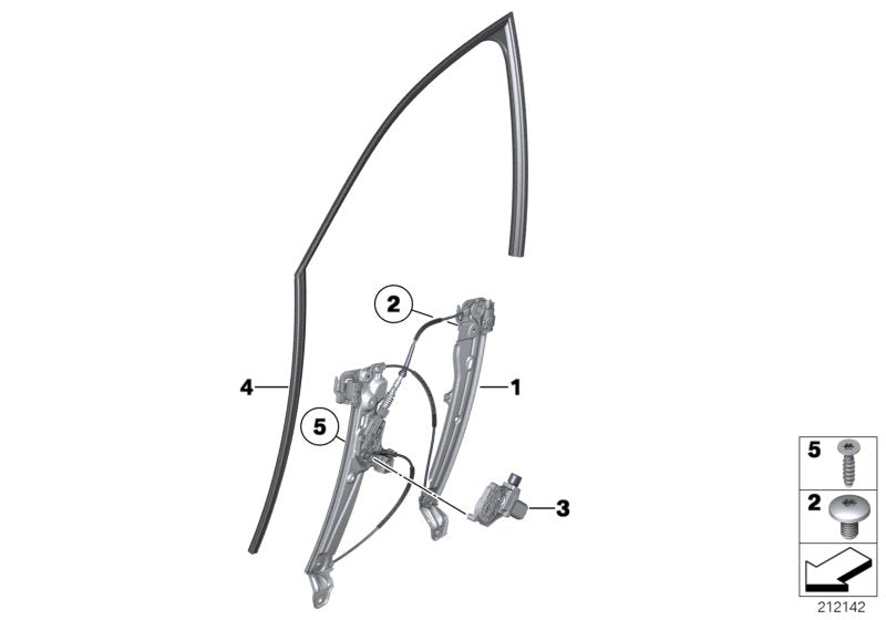 Genuine BMW 51337182274 Window Guide, Right Front Door (Inc. 535dX, 518d & 523i) | ML Performance US US Car Parts