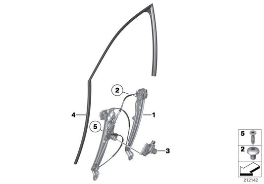 Genuine BMW 51337182274 Window Guide, Right Front Door (Inc. 535dX, 518d & 523i) | ML Performance US US Car Parts
