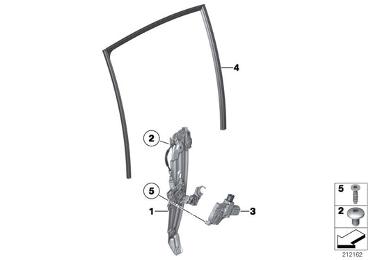 Genuine BMW 51357182297 Window Guide, Left Rear Door (Inc. 535dX, 520i & 535iX) | ML Performance US US Car Parts