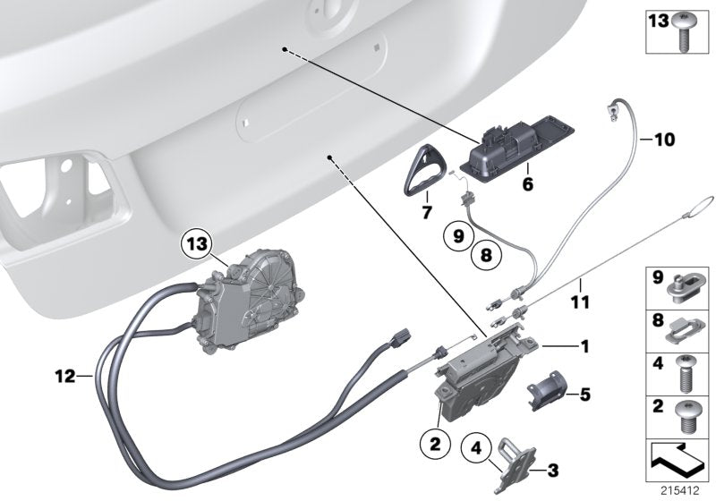 Genuine BMW 51247273752 Trunk Lid Power Lock Drive (Inc. Hybrid 5, 520i & 523i) | ML Performance US US Car Parts