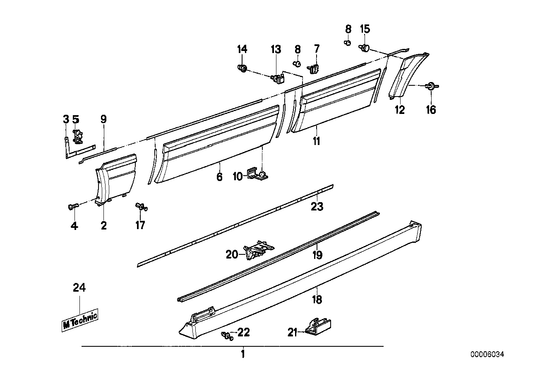 Genuine BMW 51712239879 E30 Covering Left M TECHNIC (Inc. 324td, 320is & 316) | ML Performance US US Car Parts