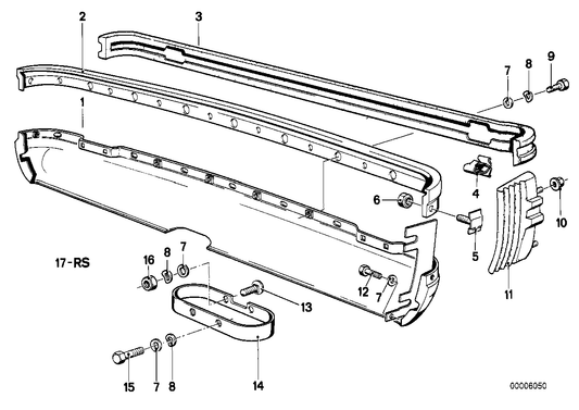 Genuine BMW 51121839142 E24 Rubber Strip Rear (Inc. 630CS, 635CSi & 628CSi) | ML Performance US Car Parts