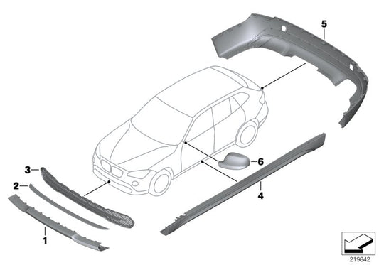 Genuine BMW 51122993570 E84 Trim Panel, Bumper, Rear, Bottom X-LINE / PDC (Inc. X1) | ML Performance US US Car Parts