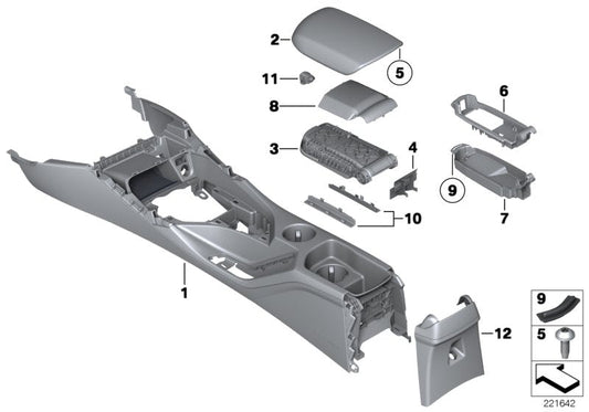 Genuine BMW 51162993664 E84 TriCover For Slide Unit OYSTER (Inc. X1) | ML Performance US US Car Parts