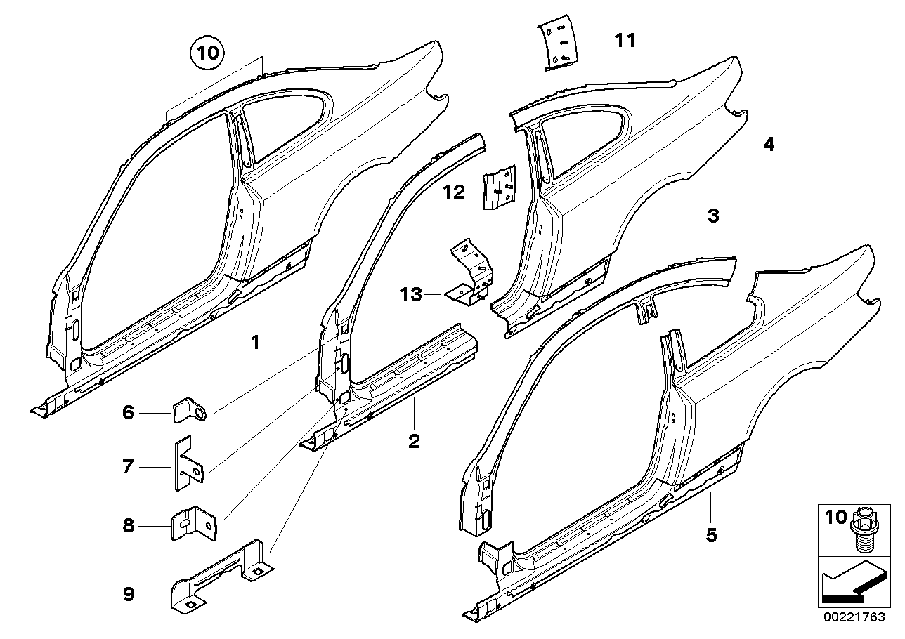 Genuine BMW 41217275580 E92 Reinforcement Plate, C-Pillar, Left (Inc. 318i, 330xd & 330d) | ML Performance US US Car Parts
