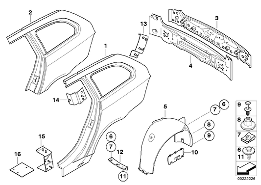 Genuine BMW 51717061246 E61 Cover, Wheell Housing, Rear Right (Inc. 520d, 530xd & 525d) | ML Performance US US Car Parts