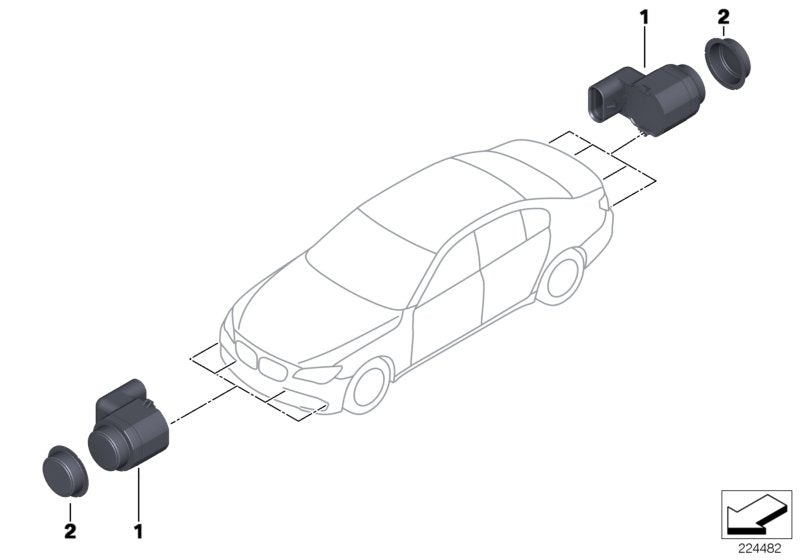 Genuine BMW 66209233046 Ultrasonic Sensor Tasman WA81 (Inc. 535i, X5 M50dX & 550iX) | ML Performance US US Car Parts