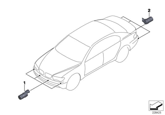 Genuine BMW 66206989155 E66 E65 E67 Ultrasonic Sensor, Black 2 U668 (Inc. 735i, 740d & 750Li) | ML Performance US US Car Parts