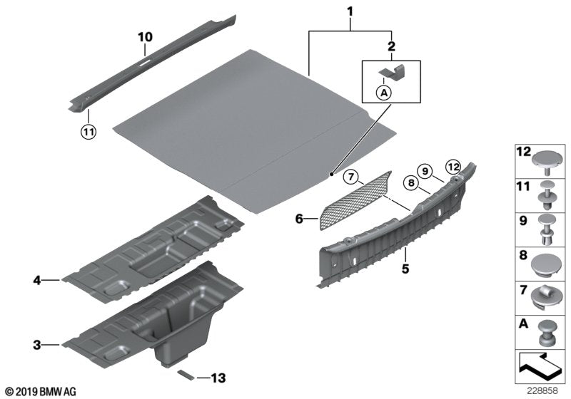 Genuine BMW 51477224800 Floor Carpet, Luggage Compartment (Inc. 650iX 4.4, 640dX & 640i) | ML Performance US US Car Parts