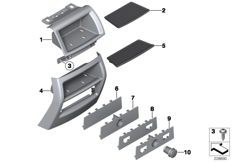 Genuine BMW 51169204245 F25 F26 Oddments Tray Centre Console, Rear SCHWARZ (Inc. X3 28i & X4) | ML Performance US US Car Parts