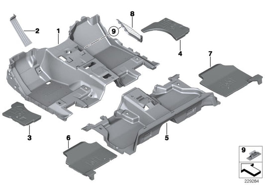 Genuine BMW 51477349897 Footwell Net SCHWARZ | ML Performance UK Car Parts