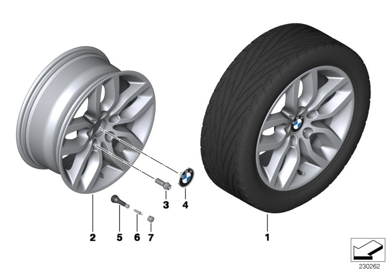 Genuine BMW 36116787576 F25 F26 Disc Wheel, Light Alloy, Reflexsilber 7,5JX17 ET:32 (Inc. X3 20dX & X4) | ML Performance US US Car Parts