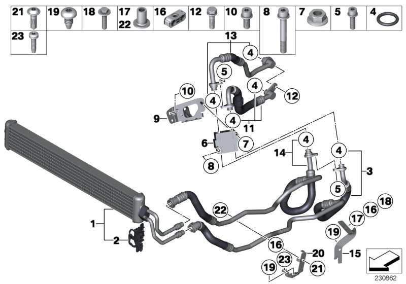 Genuine BMW 17217575243 Transmission Oil Cooler (Inc. 740LiX, 640iX & 535iX) | ML Performance US US Car Parts
