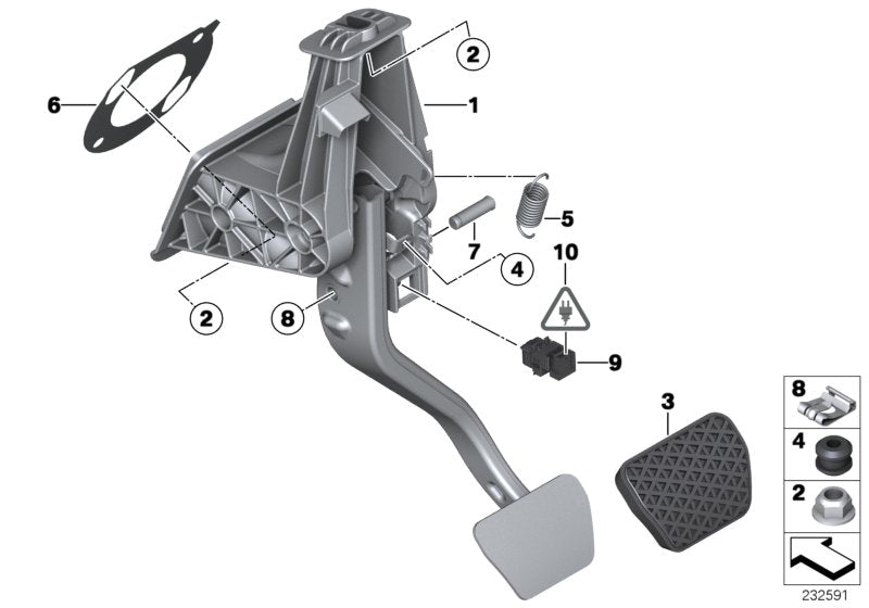 Genuine BMW 35006850499 F25 F26 Complete Pedal Assembly (Inc. X4 30dX & X3) | ML Performance US US Car Parts