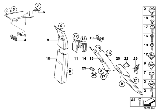 Genuine BMW 51436955503 E70 Cover, Column D, Left HImmELGRAU (Inc. X5) | ML Performance US US Car Parts