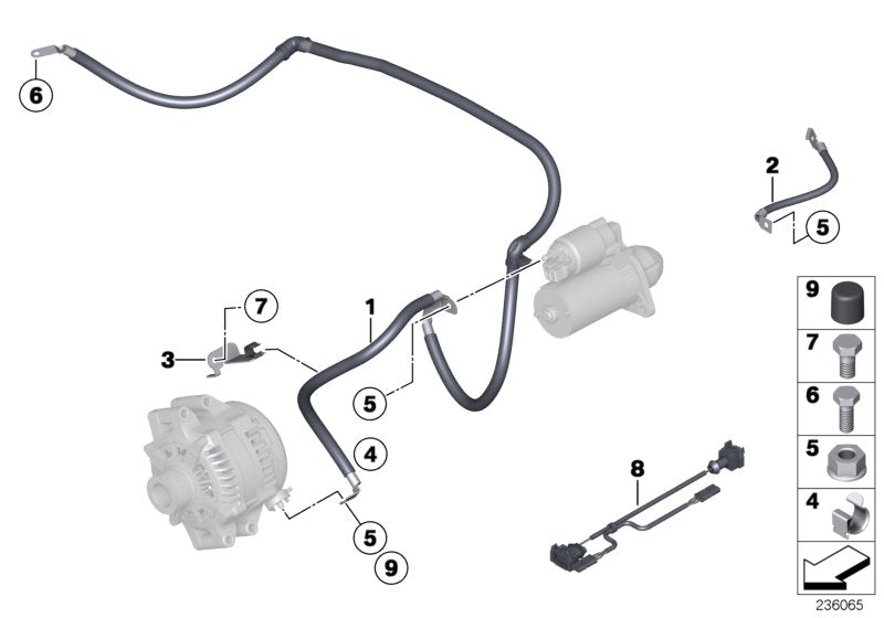 Genuine BMW 12427585241 E70 Cable Alternator-Starter-Base B+ (Inc. X5 3.0si) | ML Performance US US Car Parts