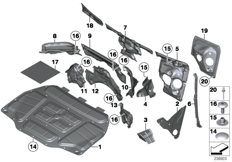 Genuine BMW 51489110177 Sound Insul.,Eng.-Comp. Part. Wall,Left (Inc. Alpina B7LX, 740LiX & 760Li) | ML Performance US US Car Parts