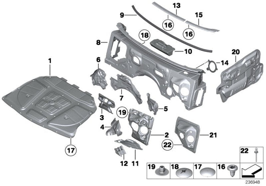 Genuine BMW 51487232607 Seal, Wheelhousing, Left (Inc. 520dX, 528iX & 550iX) | ML Performance US US Car Parts