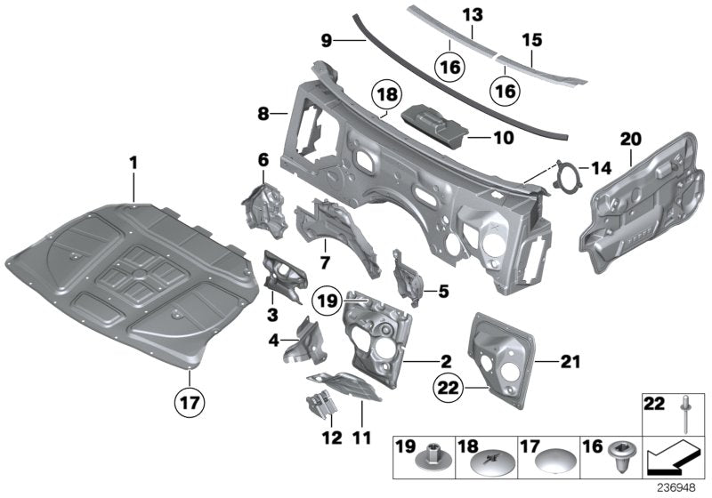 Genuine BMW 51487234328 Noise Insulation, Wheelhousing, Right (Inc. 650i, M6 & 640i) | ML Performance US US Car Parts