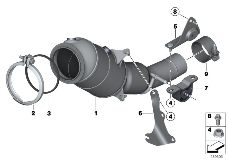 Genuine BMW 18207612006 F15 E84 Holder Catalytic Converter Near Engine (Inc. X3 28iX, X1 20iX & 528i) | ML Performance US US Car Parts