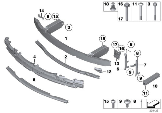 Genuine BMW 51117158872 Deformation Element, Front Lower Right (Inc. 760LiS, 760Li & 750LiS) | ML Performance US US Car Parts