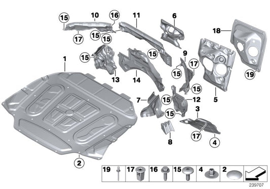 Genuine BMW 51489166115 Sound Insulating Engine Hood (Inc. 650i, 640dX & 640d) | ML Performance US US Car Parts