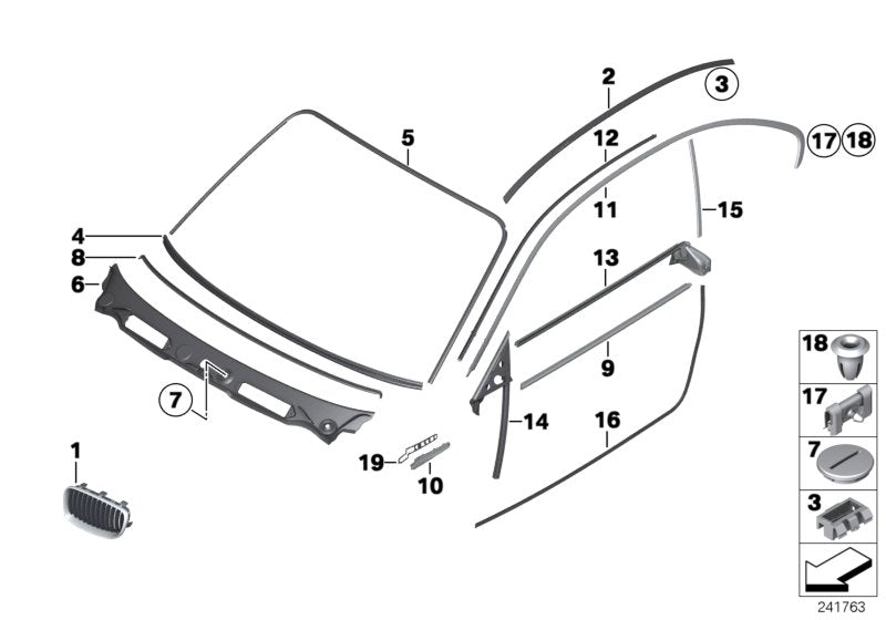 Genuine BMW 51767164950 E81 E82 Right Roof Frame Gasket (Inc. 118d, 120d & M Coupé) | ML Performance US US Car Parts