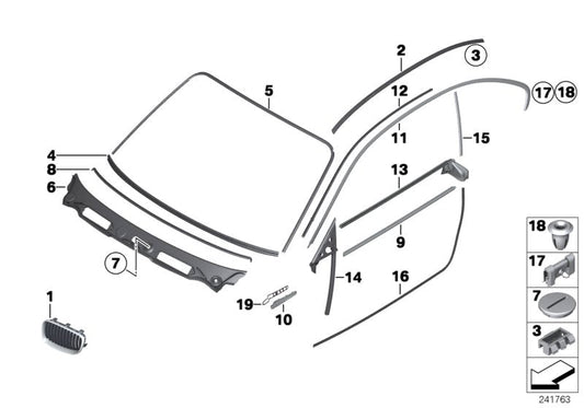 Genuine BMW 51767164950 E81 E82 Right Roof Frame Gasket (Inc. 118d, 120d & M Coupé) | ML Performance US US Car Parts