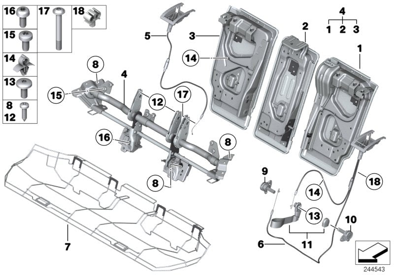 Genuine BMW 52202997547 E84 Detent Release, Backrest Frame, Center (Inc. X1) | ML Performance US US Car Parts
