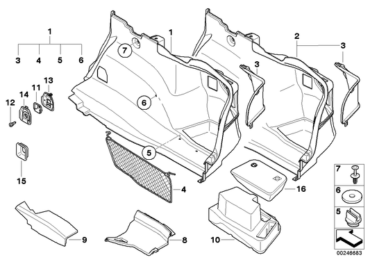 Genuine BMW 51477241232 E82 Right Trunk Trim (Inc. M Coupé, 128i & 135i) | ML Performance US Car Parts