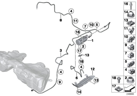 Genuine BMW 16137210804 Scavenging Line Rear (Inc. 650i, 650iX 4.0 & M6) | ML Performance US US Car Parts