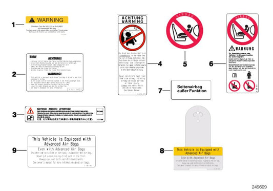 Genuine BMW 51142121644 E61 RR11 Instruction Notice, Airbag (Inc. 630iX, Z4 35is & X6 35iX) | ML Performance US US Car Parts