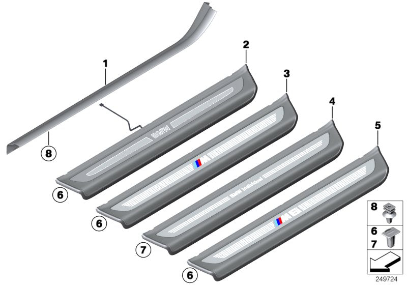 Genuine BMW 51477264435 Cover, Entrance, Left (Inc. 650i, 650iX & 640d) | ML Performance US US Car Parts