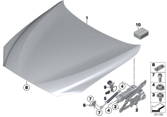 Genuine BMW 41617228974 Hood (Inc. 650i, 650iX & 640dX) | ML Performance US US Car Parts