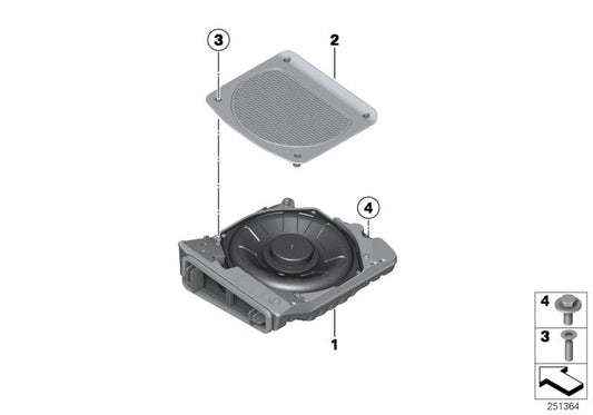 Genuine BMW 65132622565 G20 G21 Central Bass, Left STEREO (Inc. 330dX, M340i & 330iX) | ML Performance US US Car Parts
