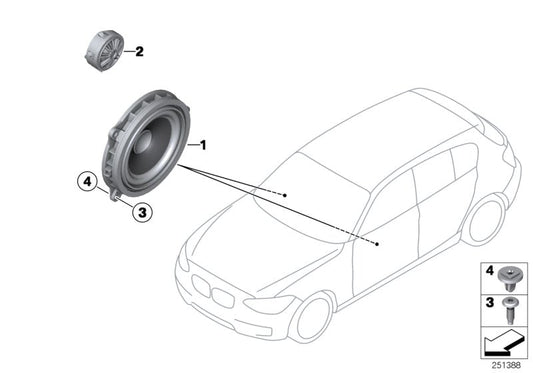Genuine BMW 65139209183 F25 F21 F20 Midrange Speaker, Stereo/Hifi (Inc. M135i, X3 30dX & 116d ed) | ML Performance US US Car Parts