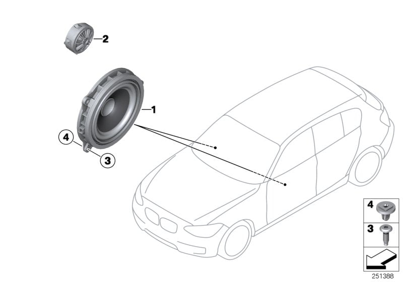 Genuine BMW 65139362561 G15 G11 G31 Top-Hifi Loudspeaker Tweeter (Inc. 730Ld, 530e & 330i) | ML Performance US US Car Parts